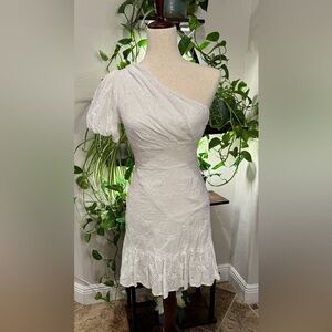 Urban Outfitters White One-Shoulder Dress